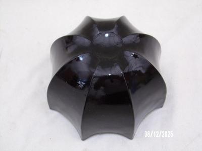 MCM (c.60s) Indiana Glass Black Umbrella Bowl. Black amethyst glass