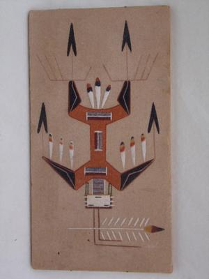 Native American Sand Art wall decor, hand crafted and lacquered