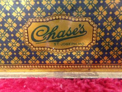 Antique candy tin early 20th cent. Chase Candy Company St Joseph
