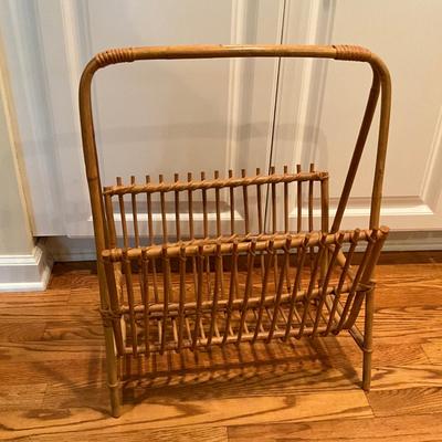 L971 Vintage Bamboo Rattan Magazine Rack