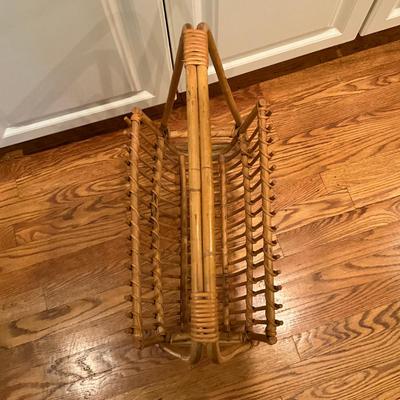 L971 Vintage Bamboo Rattan Magazine Rack
