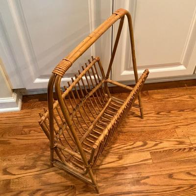 L971 Vintage Bamboo Rattan Magazine Rack