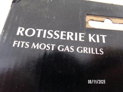 Grill Rotisserie Kit, Universal fit most ourdoor grills. W/instructions.LNIB