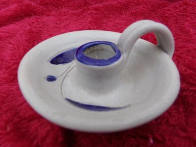 Ceramic candle stick (holder) from Williamsburg (VA) Pottery.