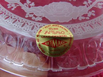 Friendship gift, 24% leaded crystal plate with inscription