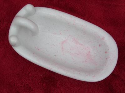 Ceramic soap dish, bath tub about 7-1/2" long