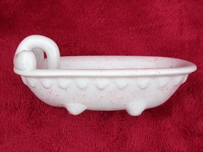 Ceramic soap dish, bath tub about 7-1/2" long