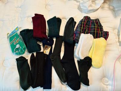 WOMENS KNEE HIGH SOCKS AND FUZZY ANKLETS