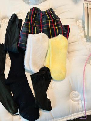 WOMENS KNEE HIGH SOCKS AND FUZZY ANKLETS