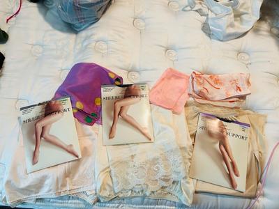 NEW PANTY HOSE, SMALL SKIRT SLIPS, AND SCARVES