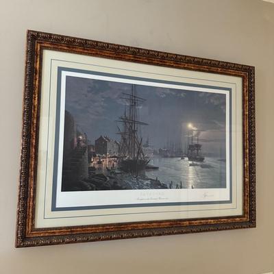 John Stobart Pencil-Signed “Moonlight Over the Savannah River in 1850” Print (EH-HS)
