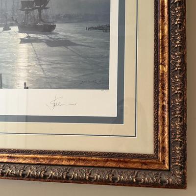 John Stobart Pencil-Signed “Moonlight Over the Savannah River in 1850” Print (EH-HS)