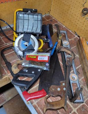 LOT 152B: Assorted Tool Lot Including Various Sized Saw's and More
