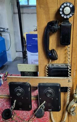 LOT 153B: Antique Western Electric 211 Rotary Wall Phone and Pair IBM Intercoms