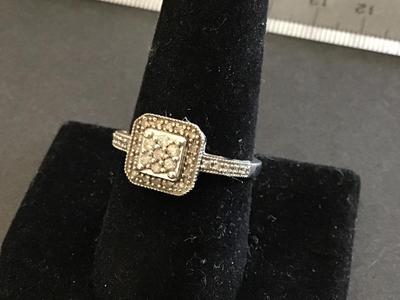 10 K Diamond Ring By ZRW. Tested Marked