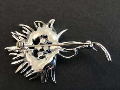 Blue Rhinestones SilverTone Vintage Brooch