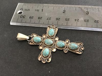 Vintage Cross Pendant Marked