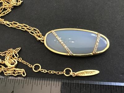 Rhinestone Blue Fashion Necklace Marked