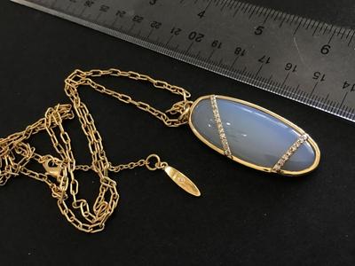 Rhinestone Blue Fashion Necklace Marked