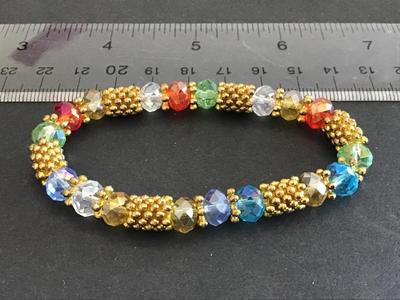 Crystal Glass Gold Tone Vintage Bracelet