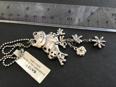 Ganz Frog Lily Pad Pendant. Large