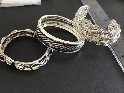 3 Silver Tone Bracelet. Like New