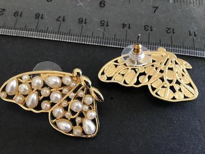 Butterfly Faux Pearl Earrings