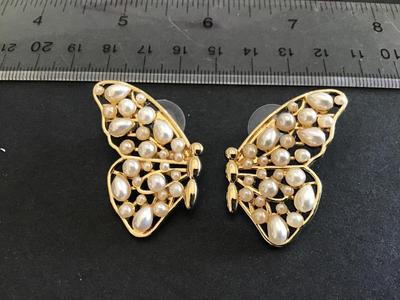 Butterfly Faux Pearl Earrings