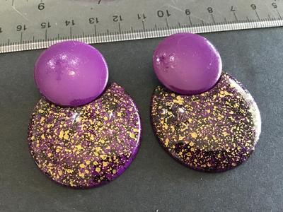 Purple Metal Mid Earrings