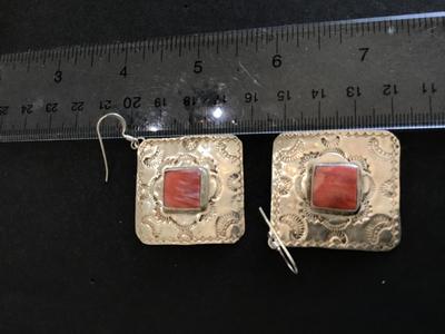 Gorgeous Vintage Sterling Silver Stone Earrings. Tested