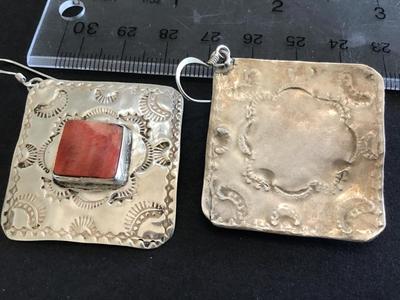 Gorgeous Vintage Sterling Silver Stone Earrings. Tested