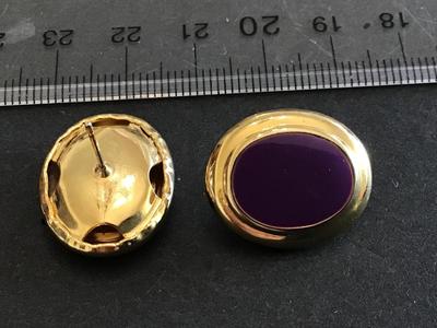 Gold Purple Enamel Earrings
