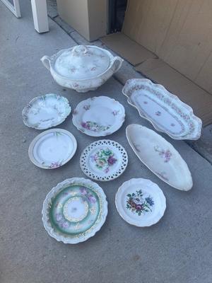 Sale Photo Thumbnail #513: Antique 1800's Porcelain Dish + Various Porcelain Dishes (Lot of 9)