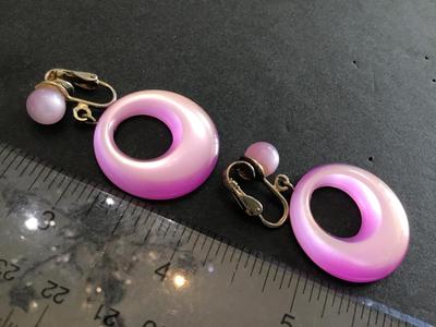 Vintage Pink Moon Glow Type Earrings