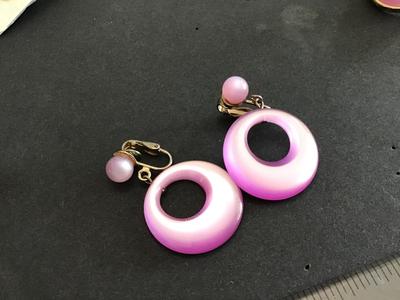 Vintage Pink Moon Glow Type Earrings