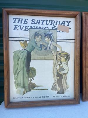 Sale Photo Thumbnail #570: Vintage Art Prints (Lot of 4). 2 Coca Cola advertisements, 1 Wrigley gum advertisement, and 1 Norman Rockwell print. Framed nicely, good condition.