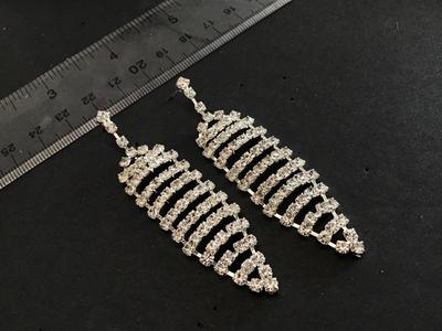 Rhinestone Bridal Earrings Statement