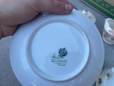 Sale Photo Thumbnail #627: Floral Mismatched Tea Service (Lot of 9)