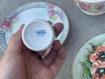 Sale Photo Thumbnail #631: Floral Mismatched Tea Service (Lot of 9)