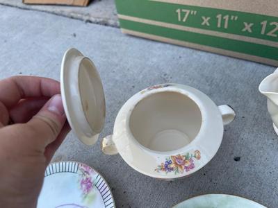 Sale Photo Thumbnail #625: Floral Mismatched Tea Service (Lot of 9)