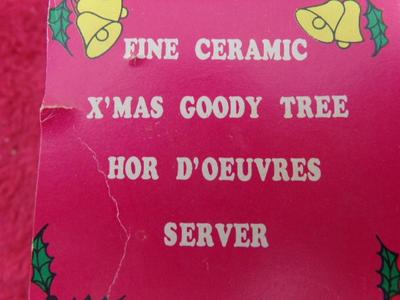 Christmas Goody Tree, hor d’oeuvres server, in OEM box. Ceramic.
