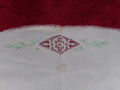 Embroidered hand crafted sofa table throw. Fine workmanship.