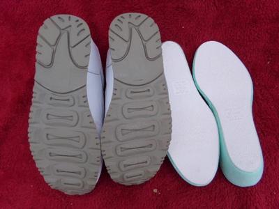 1 pair sneakers size 7M, 1 pair slippers Med. Scarcely used if at all