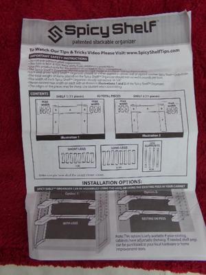Spicy Shelf, organizer system. NEW in the OEM box, with instructions.