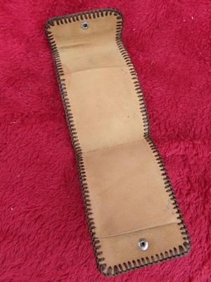 Hand crafted wallet style card holder, money purse. Real leather.