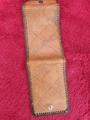 Hand crafted wallet style card holder, money purse. Real leather.