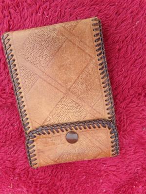 Hand crafted wallet style card holder, money purse. Real leather.