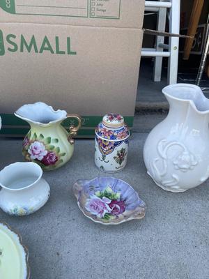Sale Photo Thumbnail #690: Various Antique Pitchers and Bowls (Lot of 8)