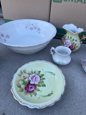 Sale Photo Thumbnail #689: Various Antique Pitchers and Bowls (Lot of 8)