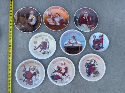 Sale Photo Thumbnail #697: Set of Norman Rockwell Knowles Plates (Set of 9). Limited edition plates, several different years between 1984 and 2008.